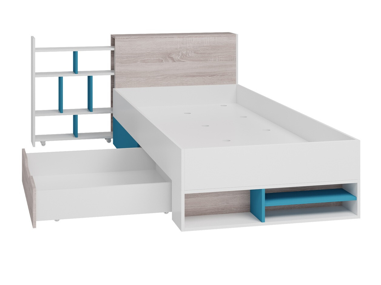 Set de camera copii Camteso 114 (Negru + Stejar + Bej)