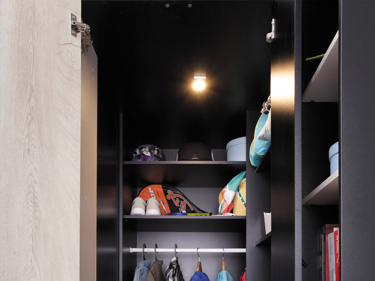 Set de camera copii Camteso 115 (Alb + Stejar + Turcoaz)