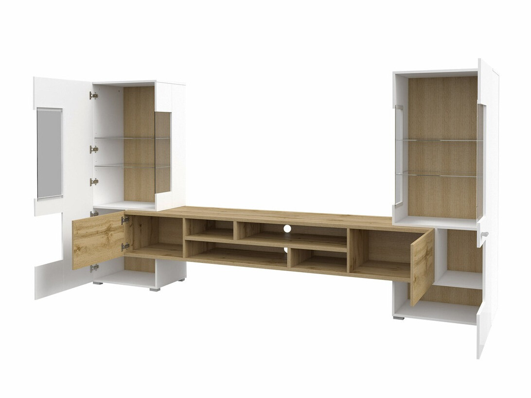 Set de living Mondalo 101 (Stejar Wotan + Alb lucios)