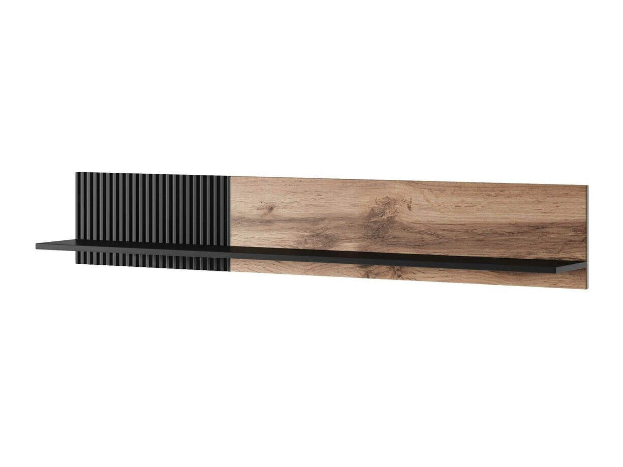 Raft de perete Luelia 117 (Negru + Stejar Wotan)