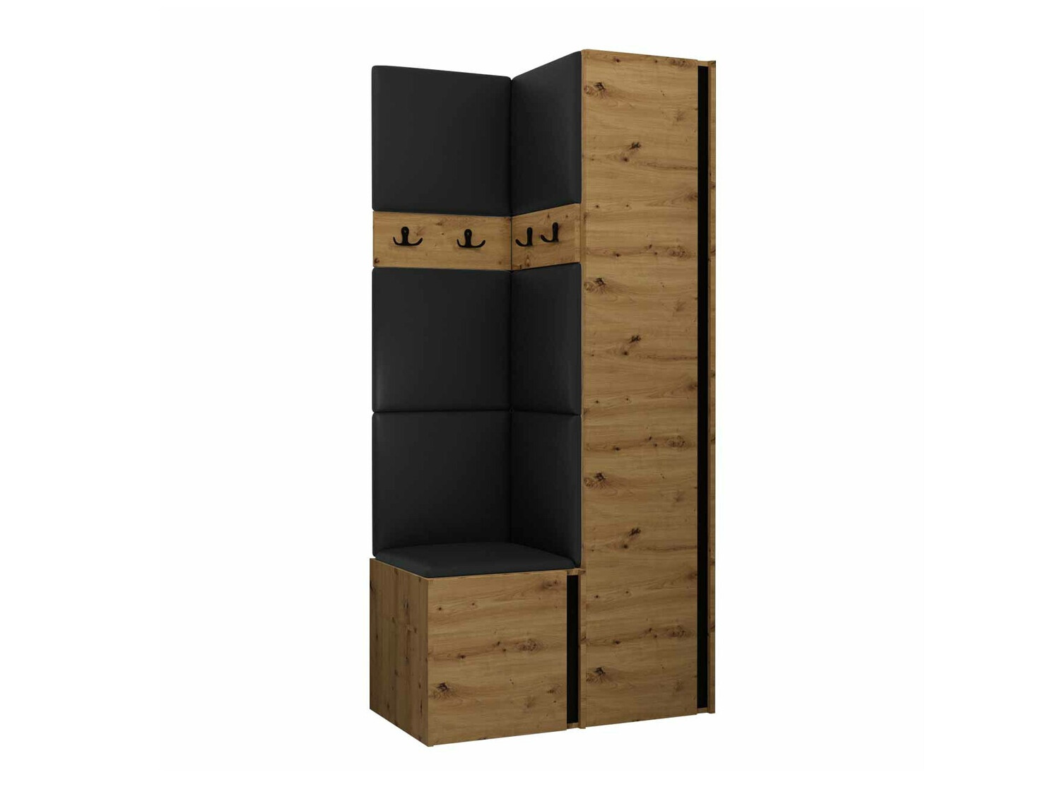 Set de hol Pinis XXIV (Stejar artizan + Negru)