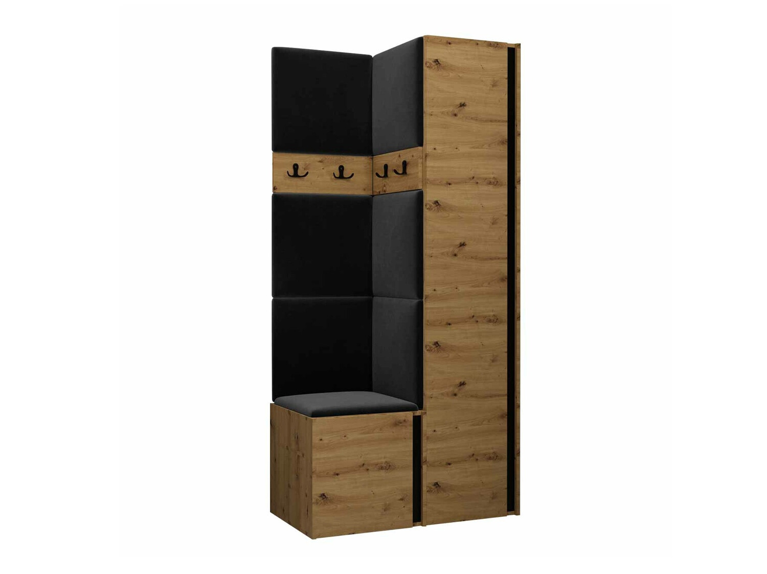 Set de hol Pinis XXIV (Stejar artizan + Negru)