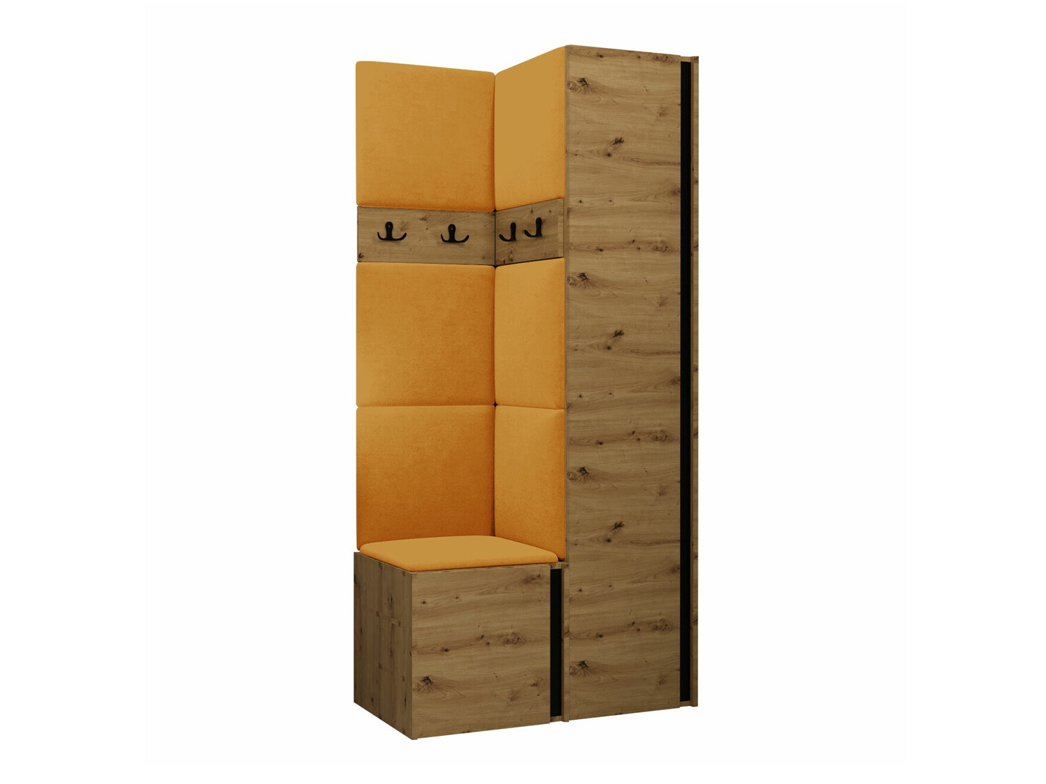Set de hol Pinis XXIV (Stejar artizan + Negru)