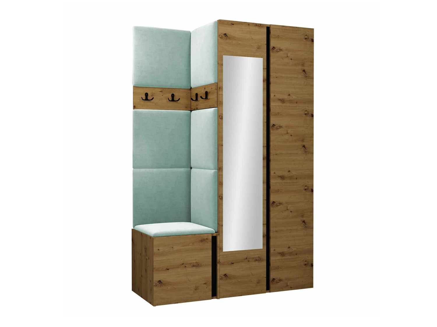 Set de hol Pinis XXVI (Stejar artizan + Negru)