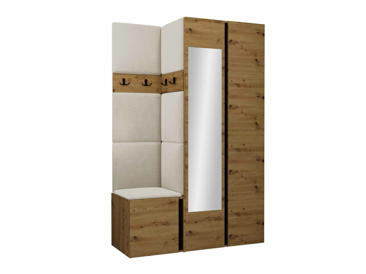 Set de hol Pinis XXVI (Stejar artizan + Negru)