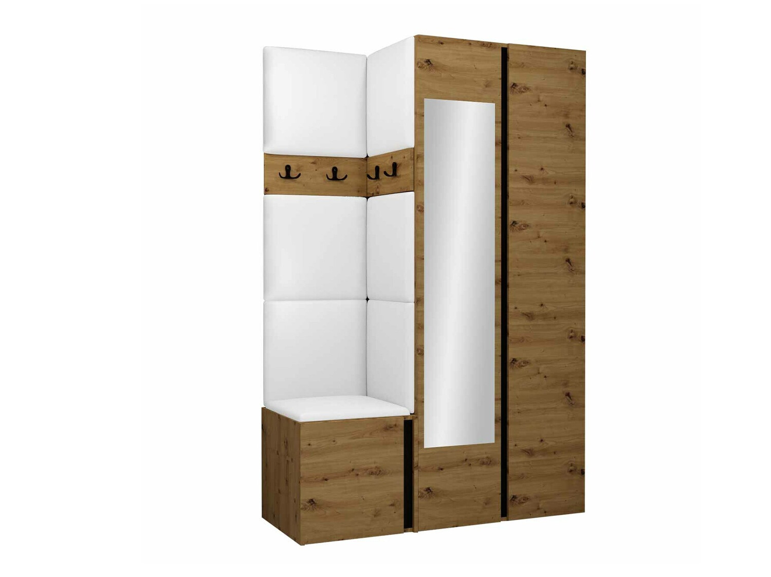 Set de hol Pinis XXVI (Stejar artizan + Negru)