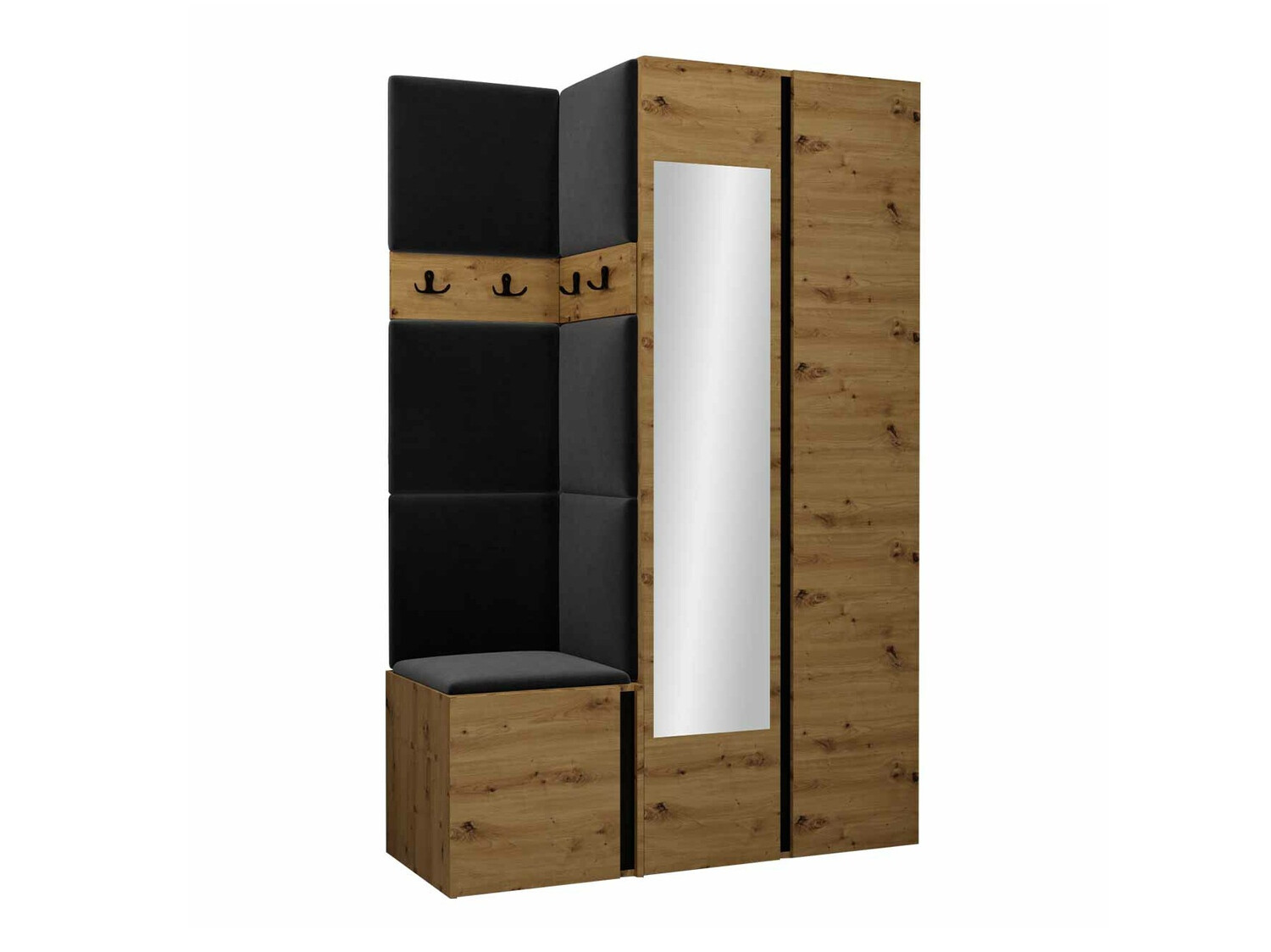 Set de hol Pinis XXVI (Stejar artizan + Negru)