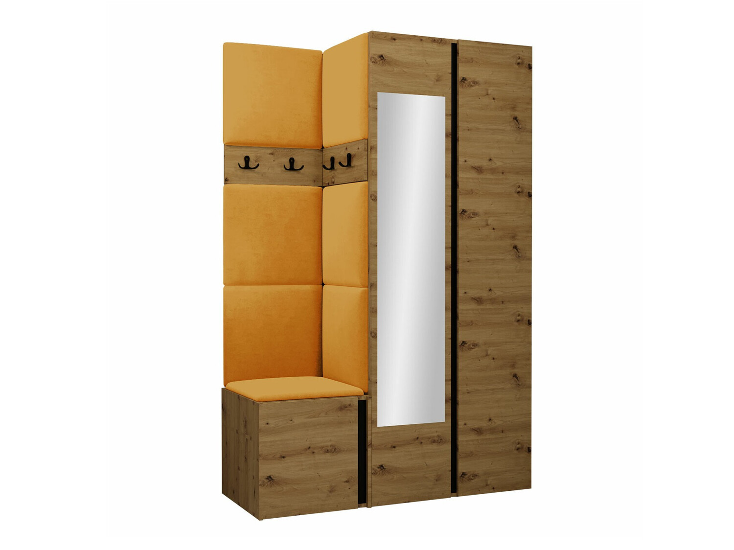 Set de hol Pinis XXVI (Stejar artizan + Negru)