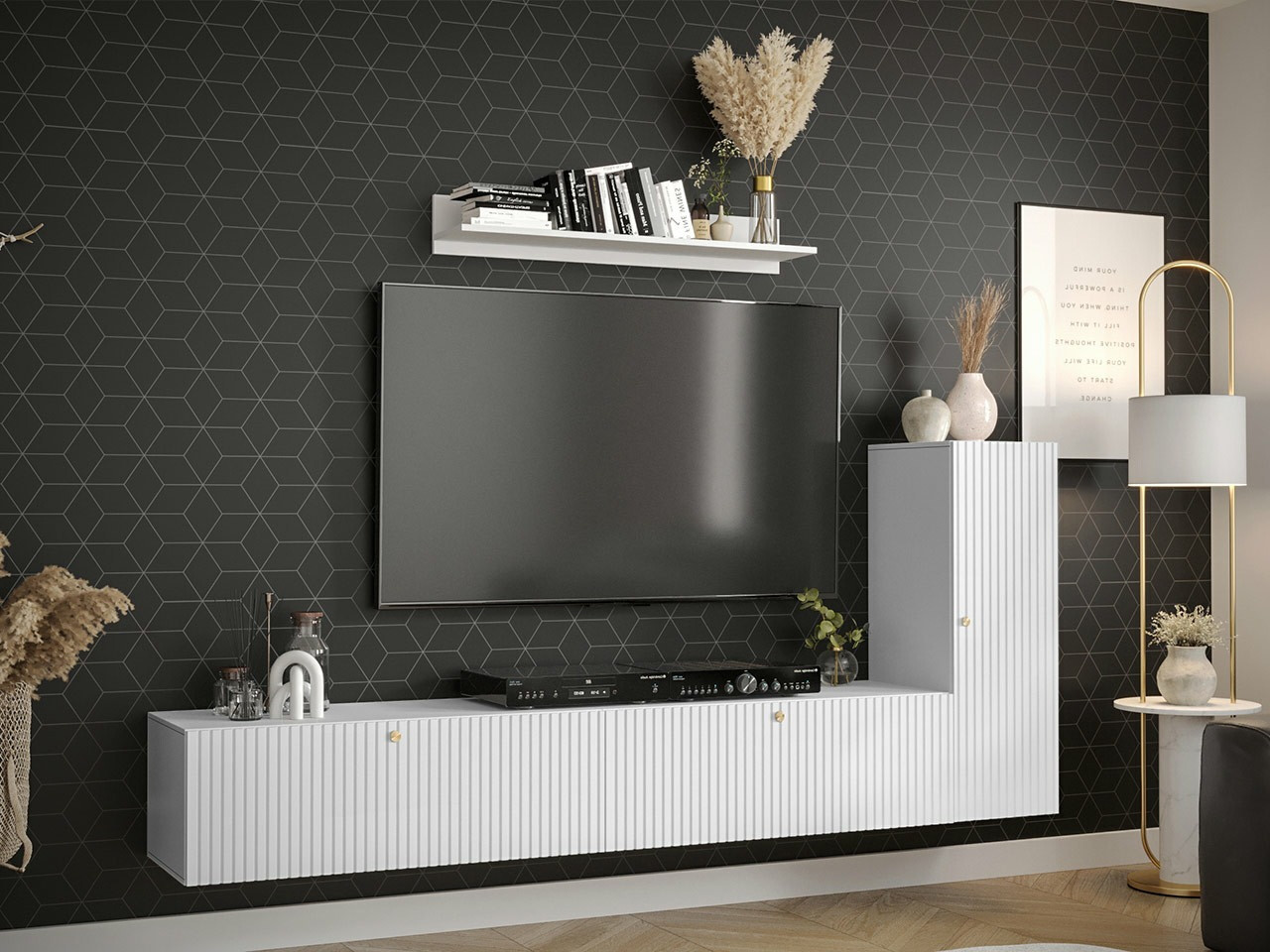 Set de living Anulio III (Alb)