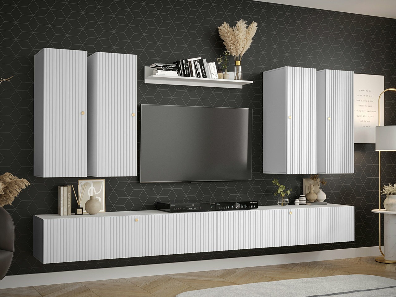 Set de living Anulio IV (Alb)