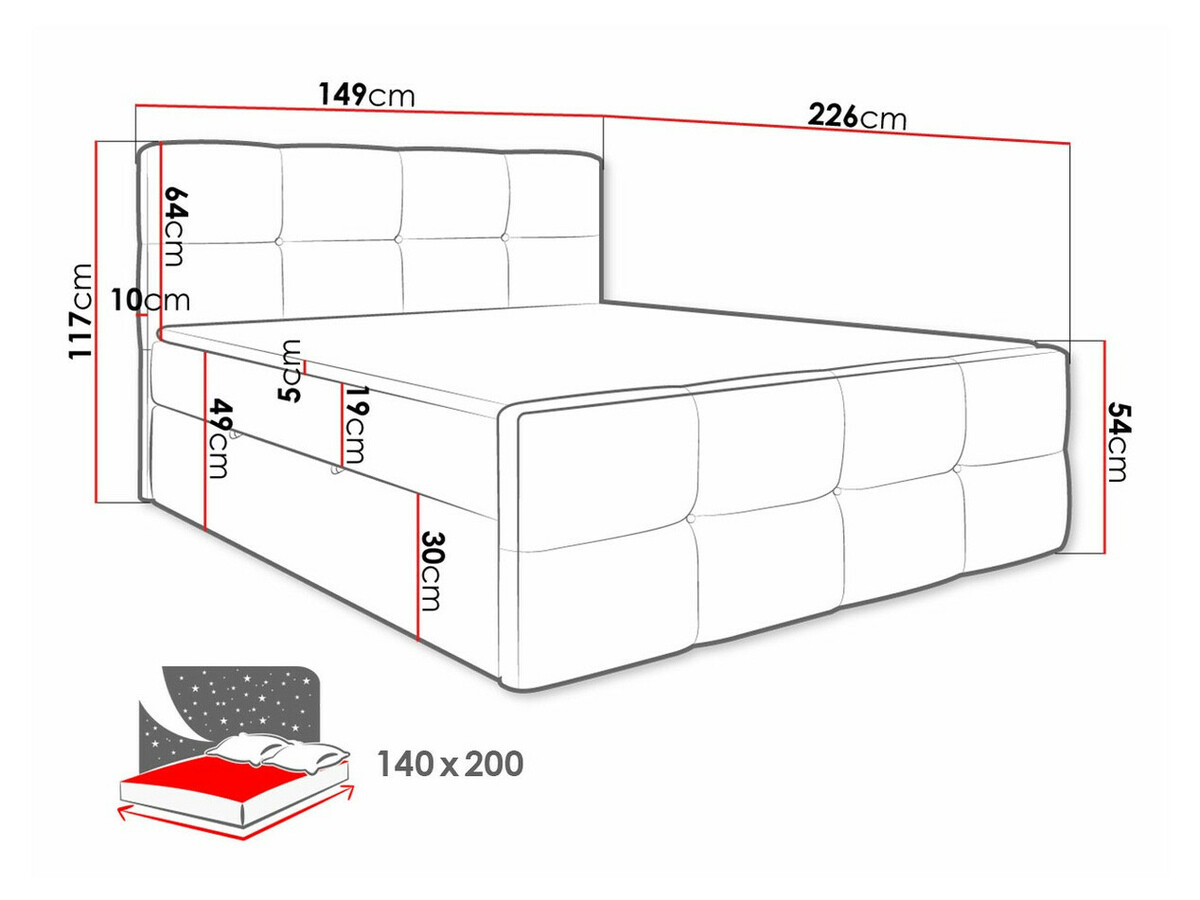 Pat boxspring ComfiDream Tirara (Fresh 11)