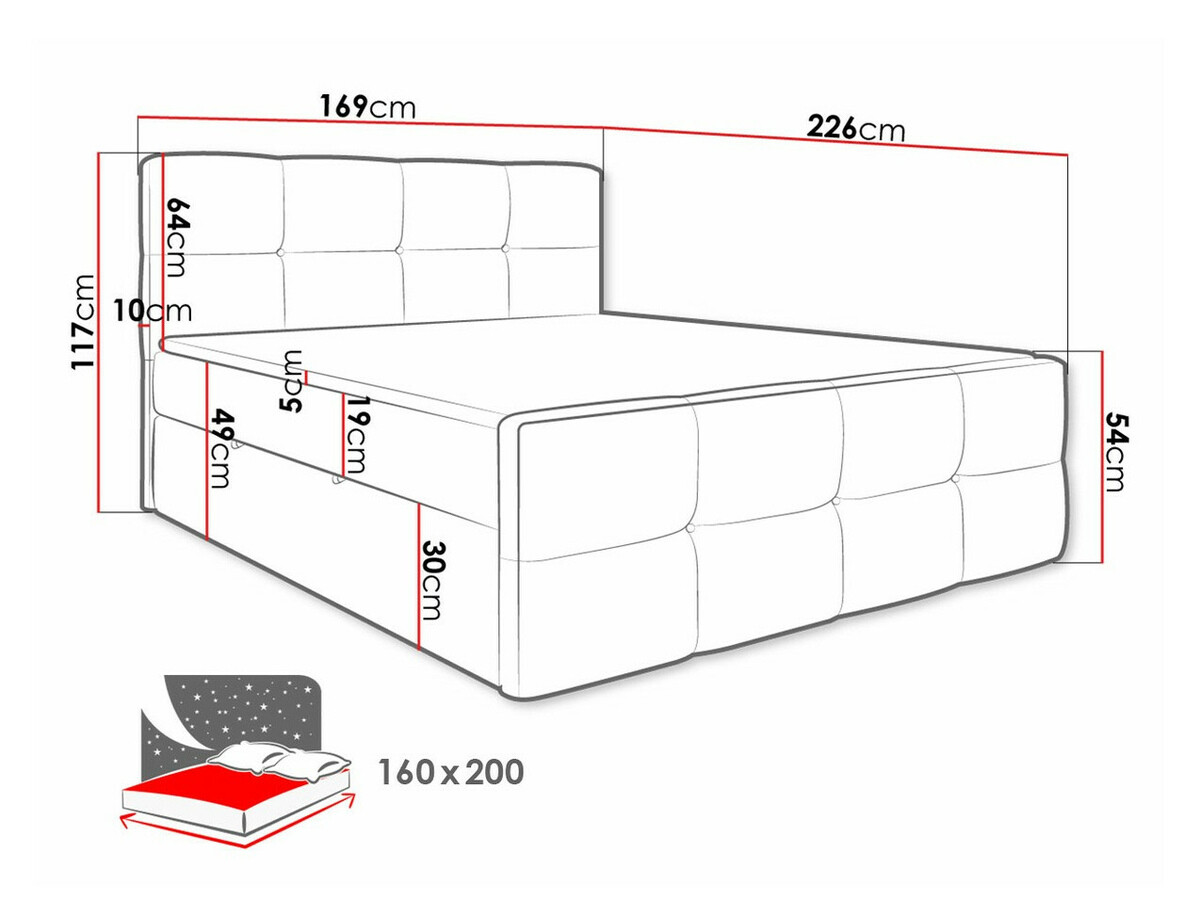 Pat boxspring ComfiDream Tirara (Fresh 32)