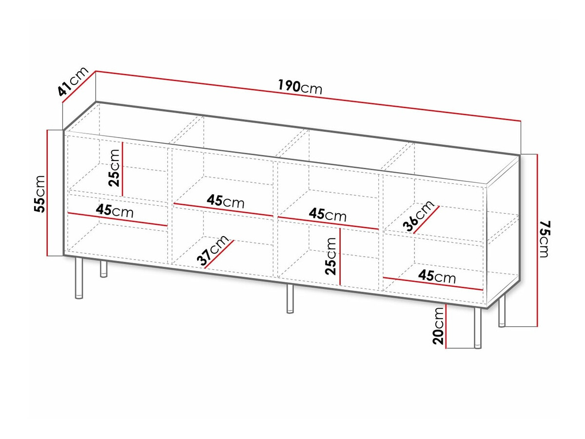 Bufet Charlotte 170 (Negru + Auriu)