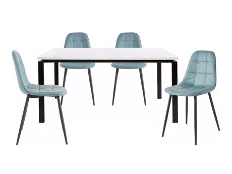 Set de mese Denton 275 (Alb + Negru + Turcoaz)