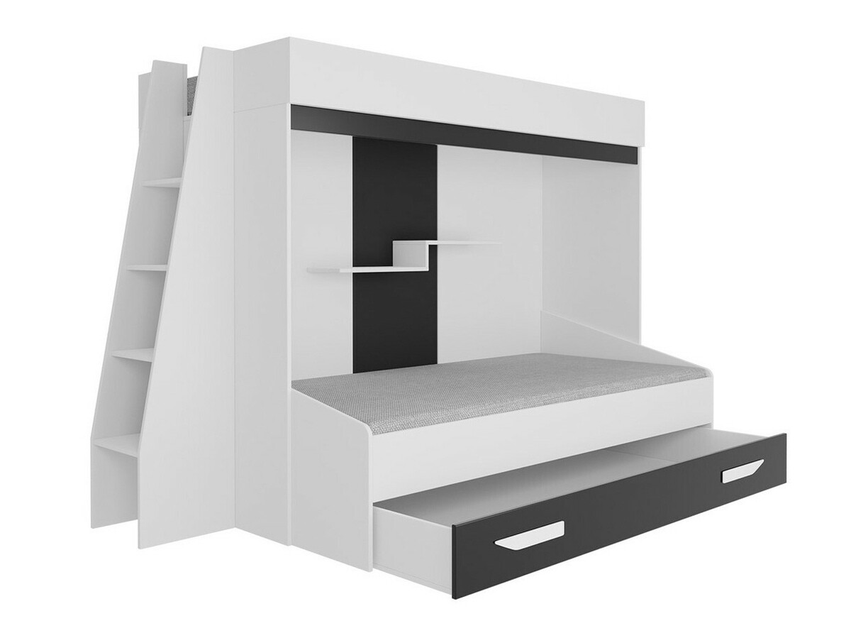Pat supraetajat Hartford 357 (Alb + Alb lucios + Turcoaz)