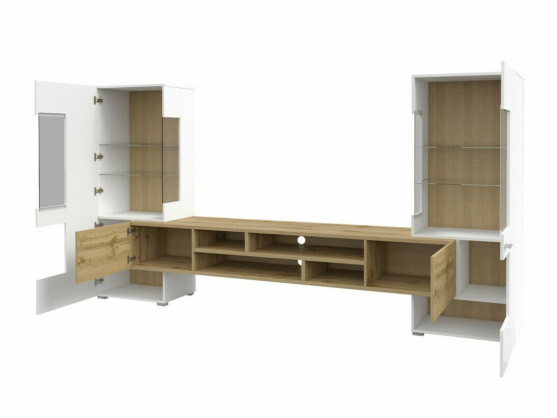 Set de living Mondalo 105 (Stejar Wotan + Alb lucios)