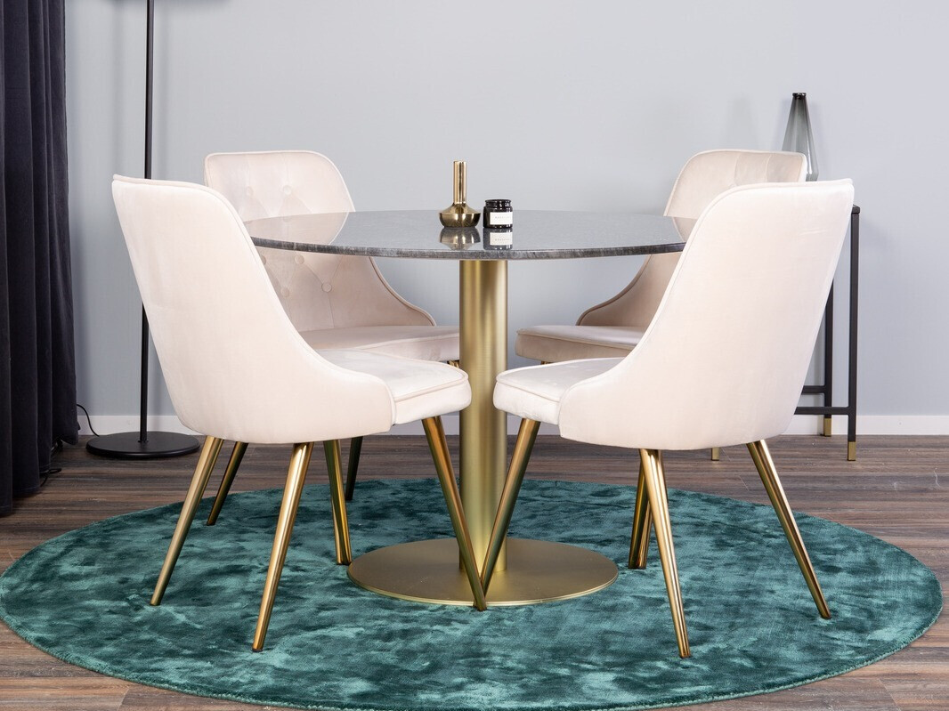 Set de dining Dallas 370 (Bej + Alamă)