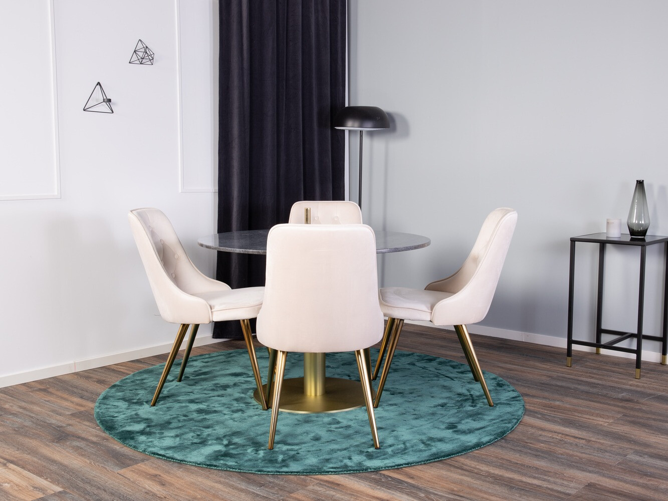 Set de dining Dallas 370 (Bej + Alamă)