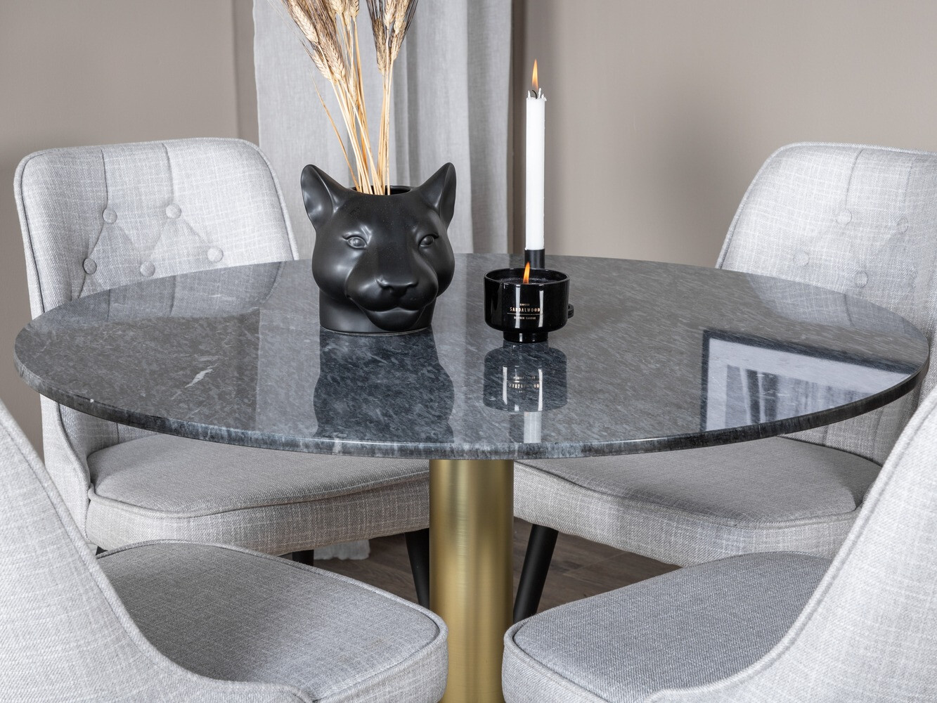 Set de dining Dallas 370 (Gri + Negru)