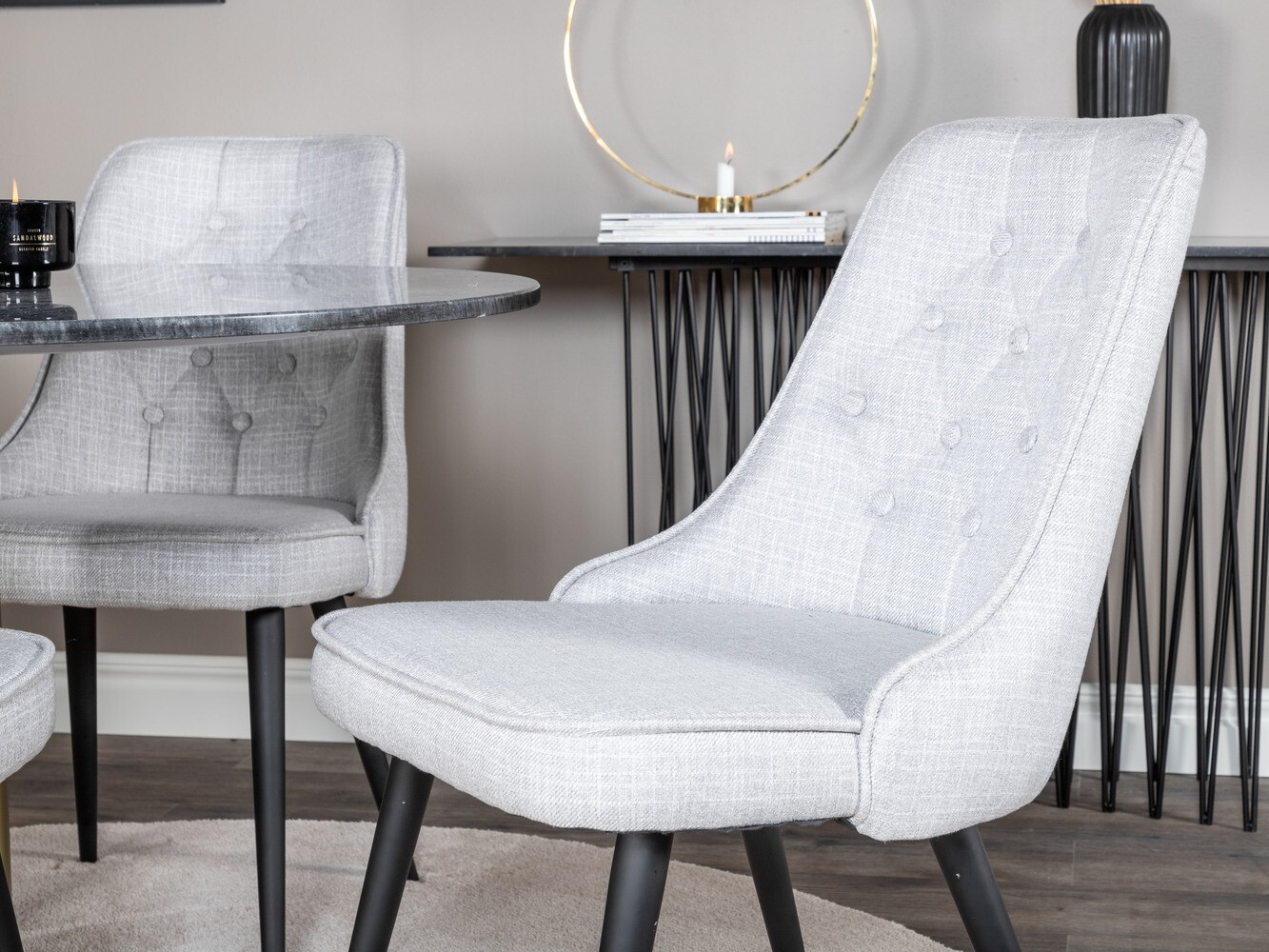 Set de dining Dallas 370 (Gri + Negru)