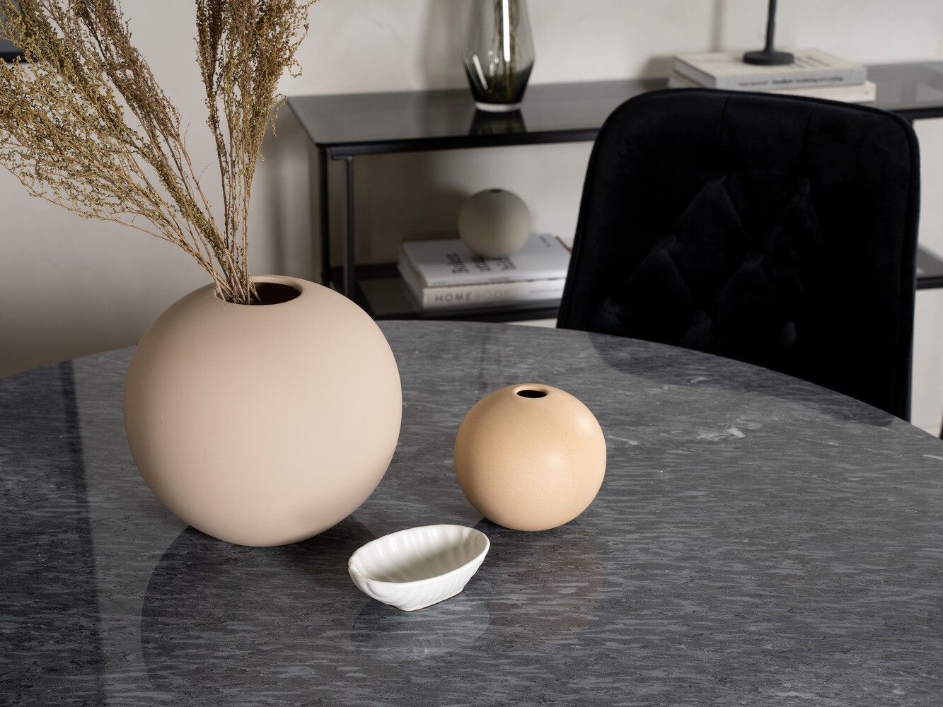 Set de dining Dallas 370 (Negru + Auriu)