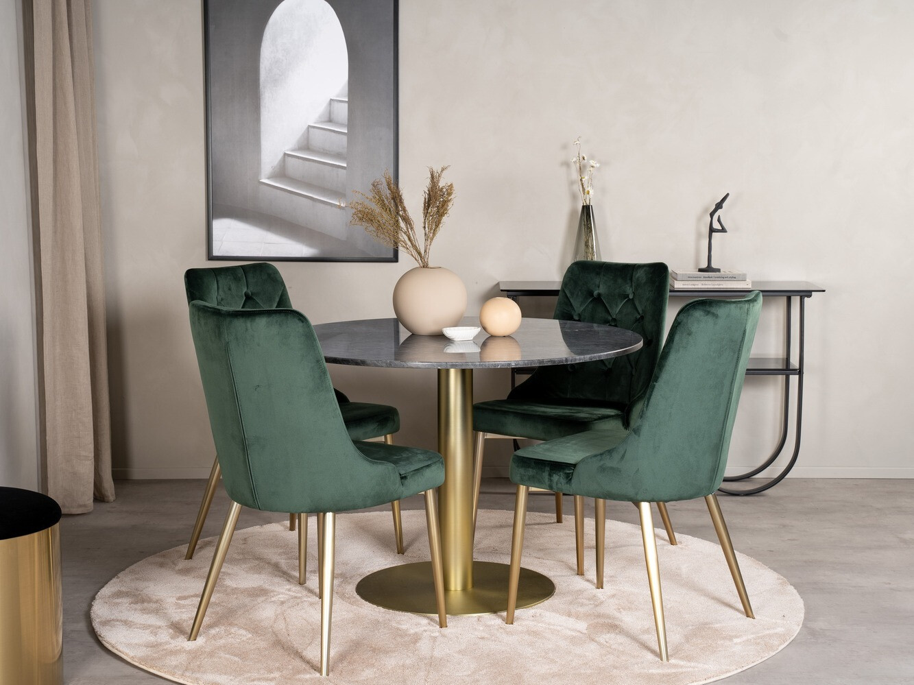 Set de mese Dallas 370 (Verde + Auriu)
