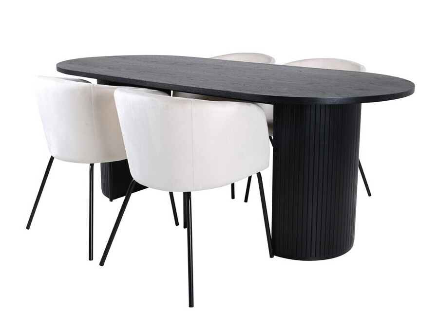 Set de dining Dallas 3313 (Negru + Bej)
