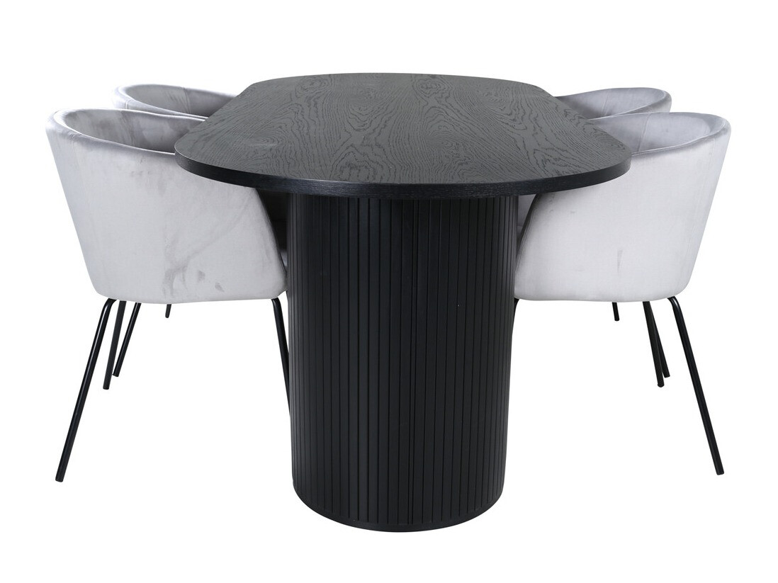 Set de dining Dallas 3313 (Negru + Gri deschis)