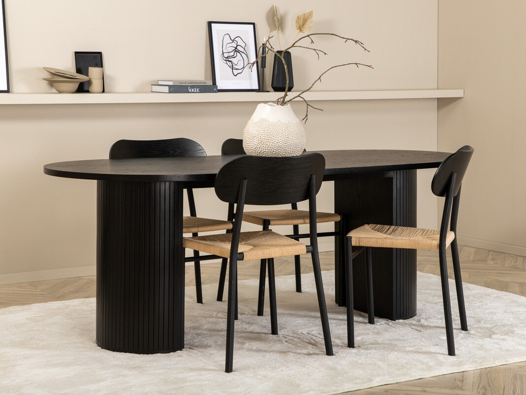 Set de dining Dallas 3314 (Negru + Maro deschis)
