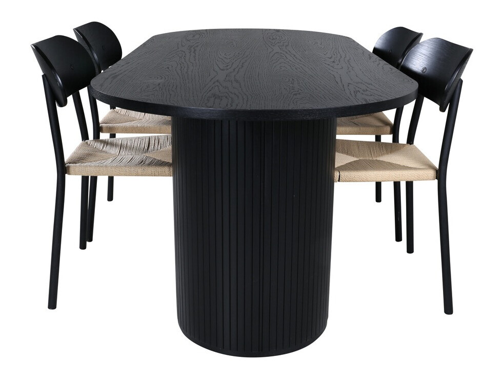 Set de dining Dallas 3314 (Negru + Maro deschis)