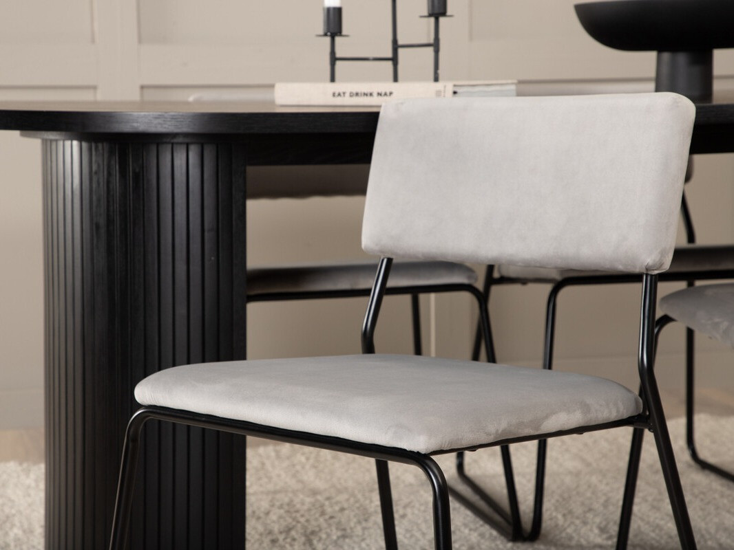 Set de dining Dallas 3322 (Negru + Gri deschis)
