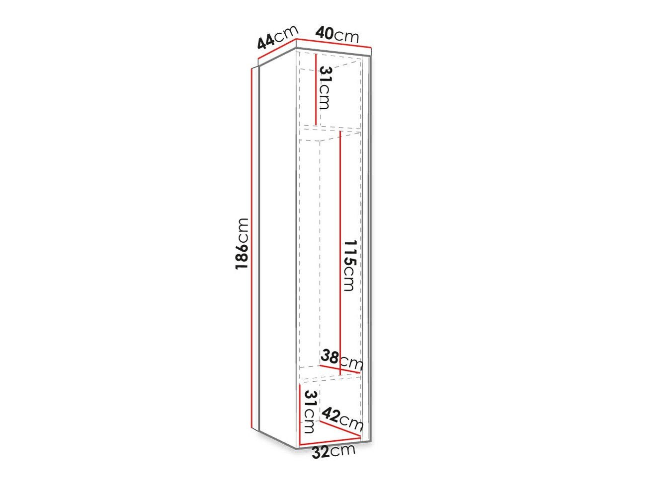 Dulap Pinis II (Stejar artizan + Negru)