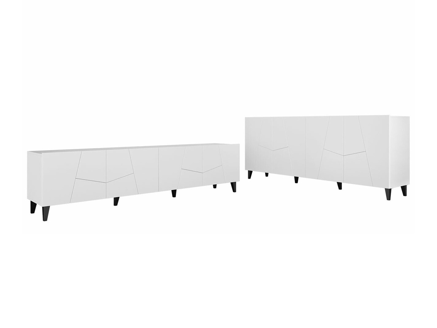 Set de living Charlotte 182 (Alb + Negru)