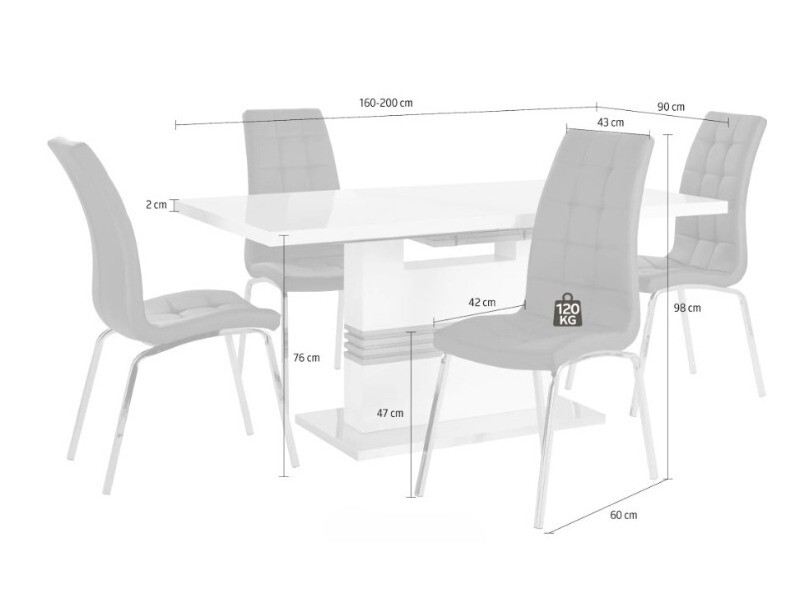 Set de mese Denton 1111 (Negru)