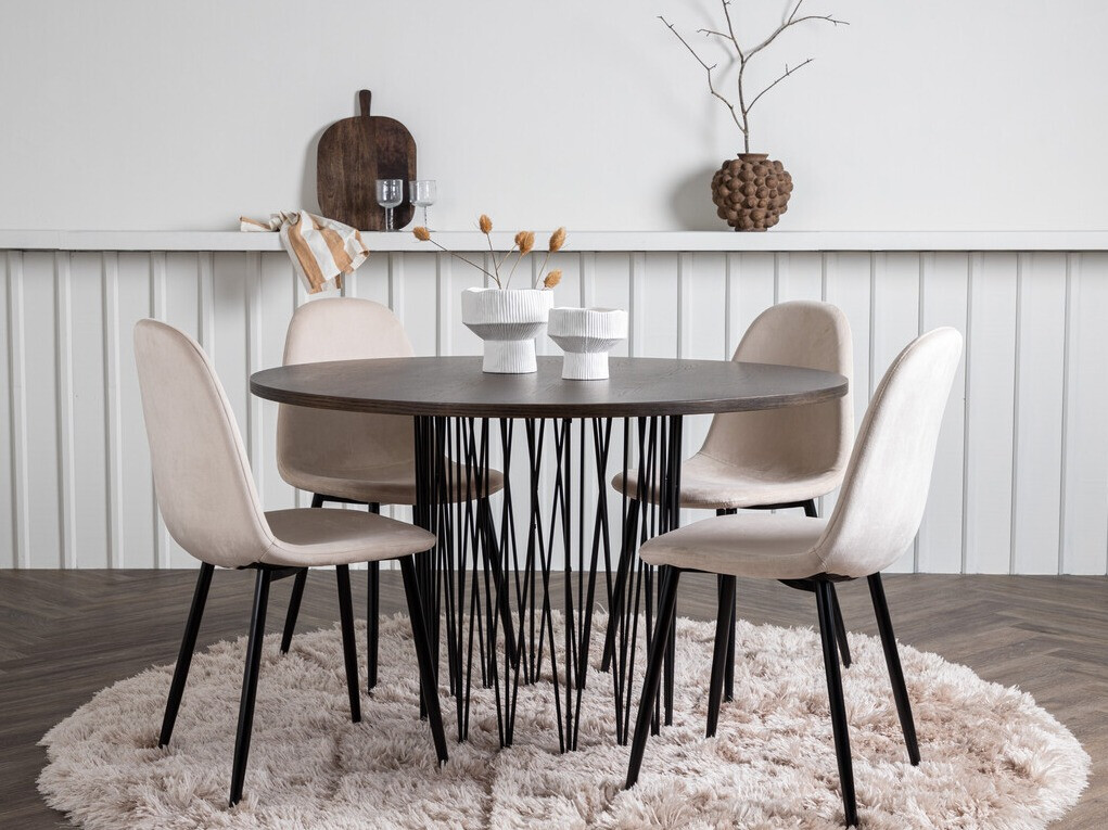 Set de dining Dallas 3370 (Negru + Bej)