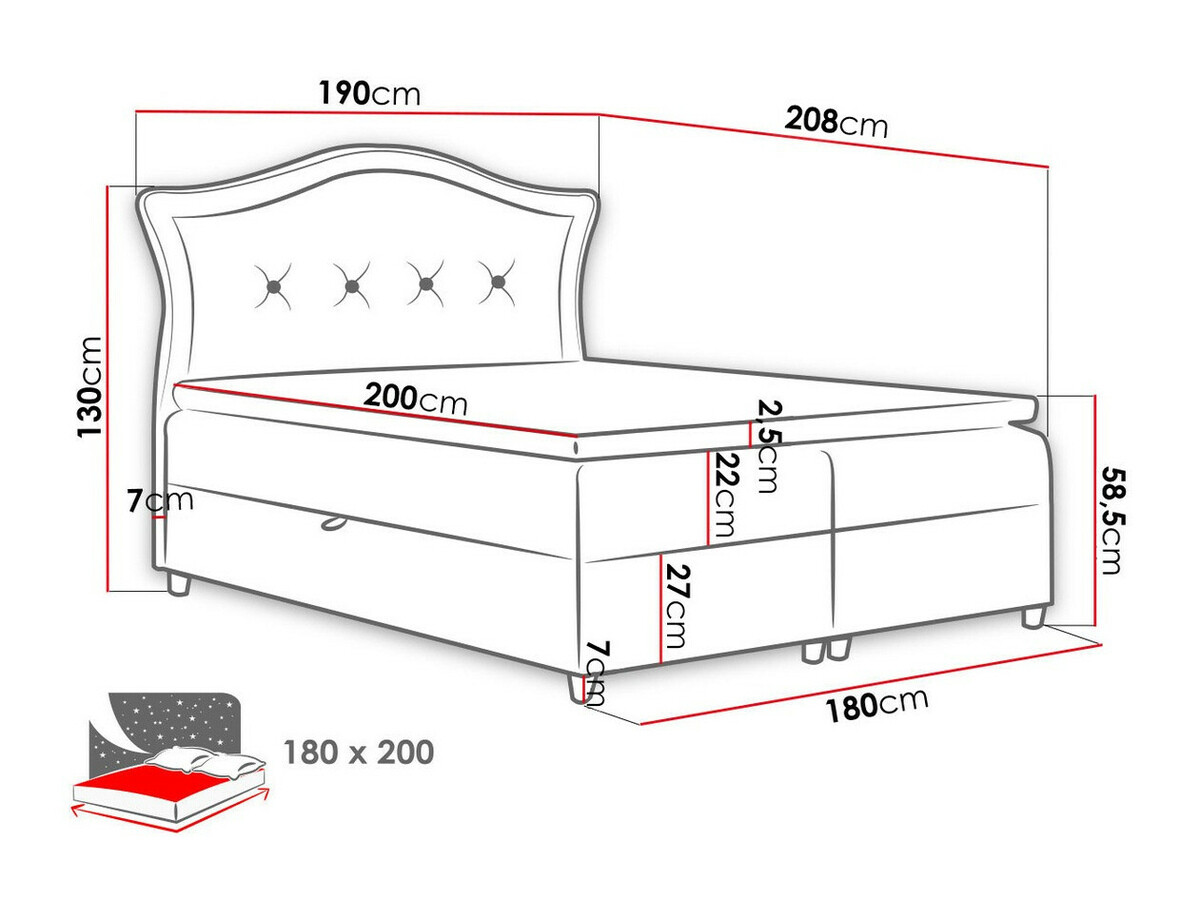 Pat boxspring Oleum (Magic Velvet 2207)