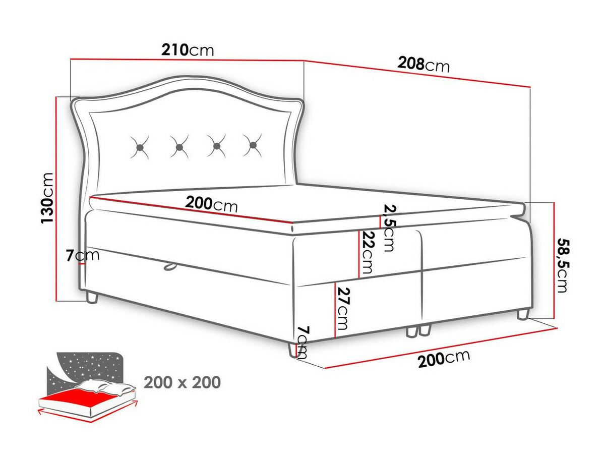 Pat boxspring Oleum (Magic Velvet 2216)
