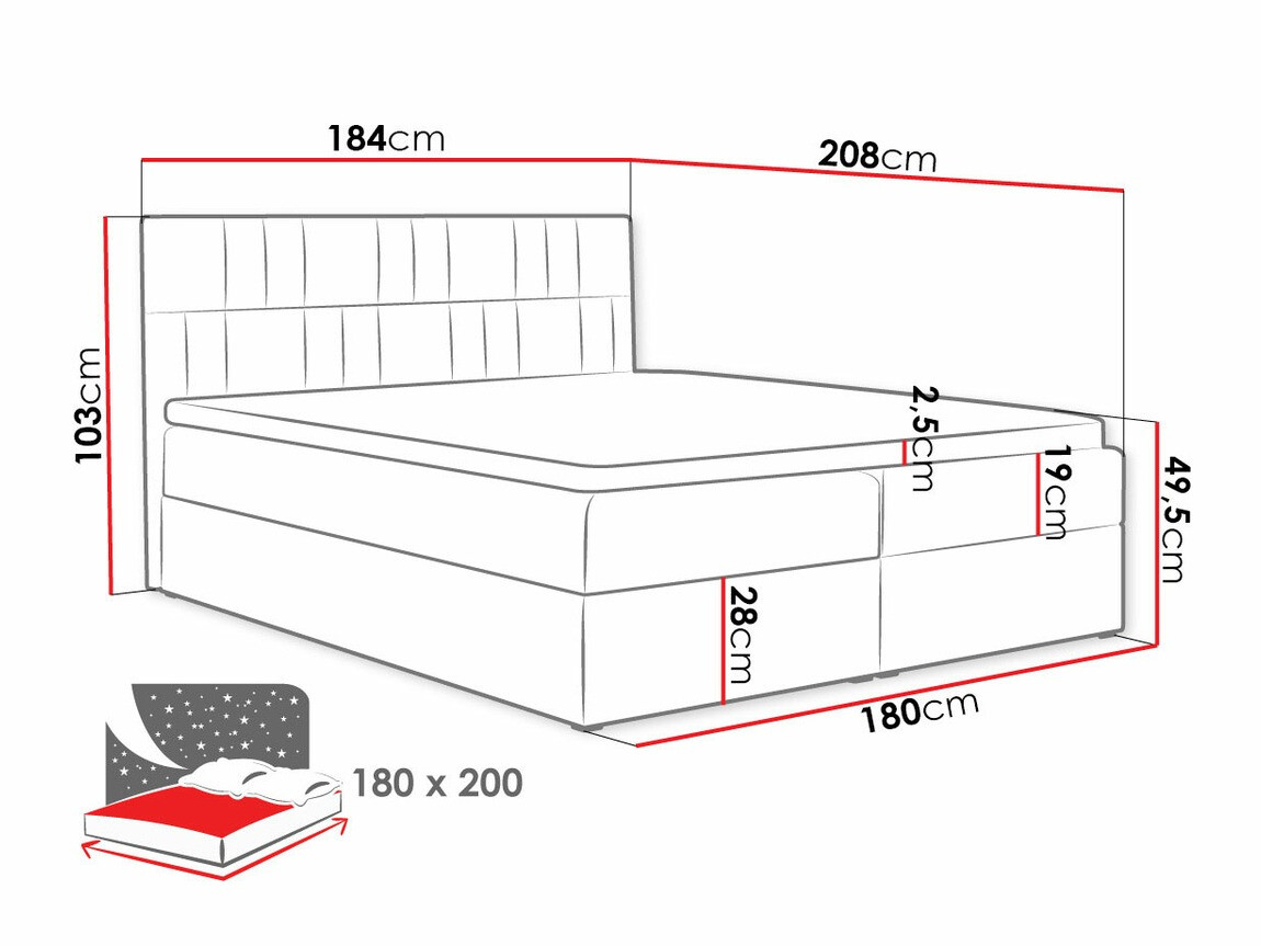 Pat boxspring Pons (Kronos 02)