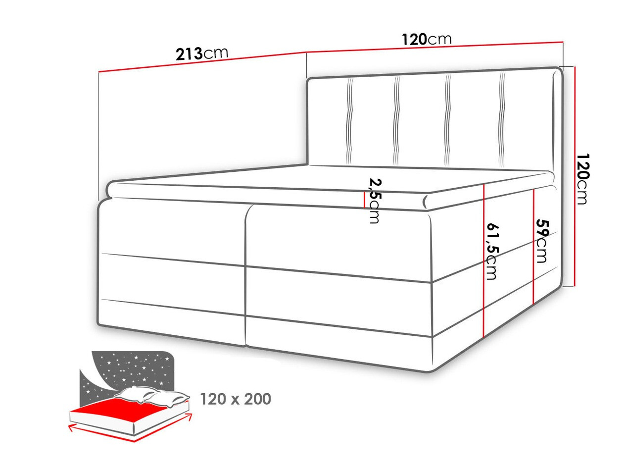 Pat boxspring Villa (Kameleon 9 + Kameleon 29)