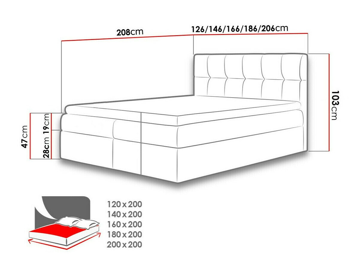 Pat boxspring Aedes (Soft 011)