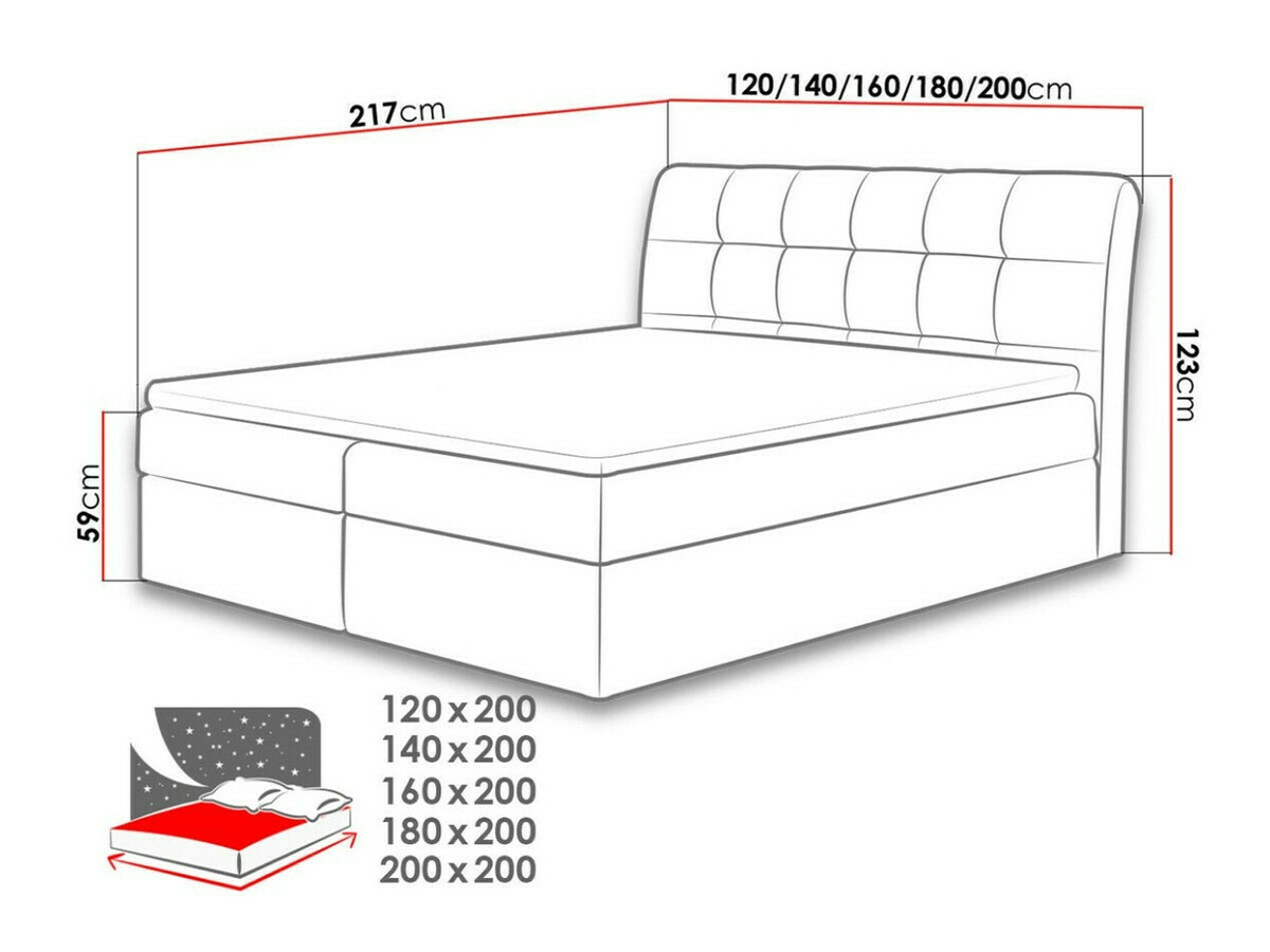 Pat boxspring Campania (Soft 017)