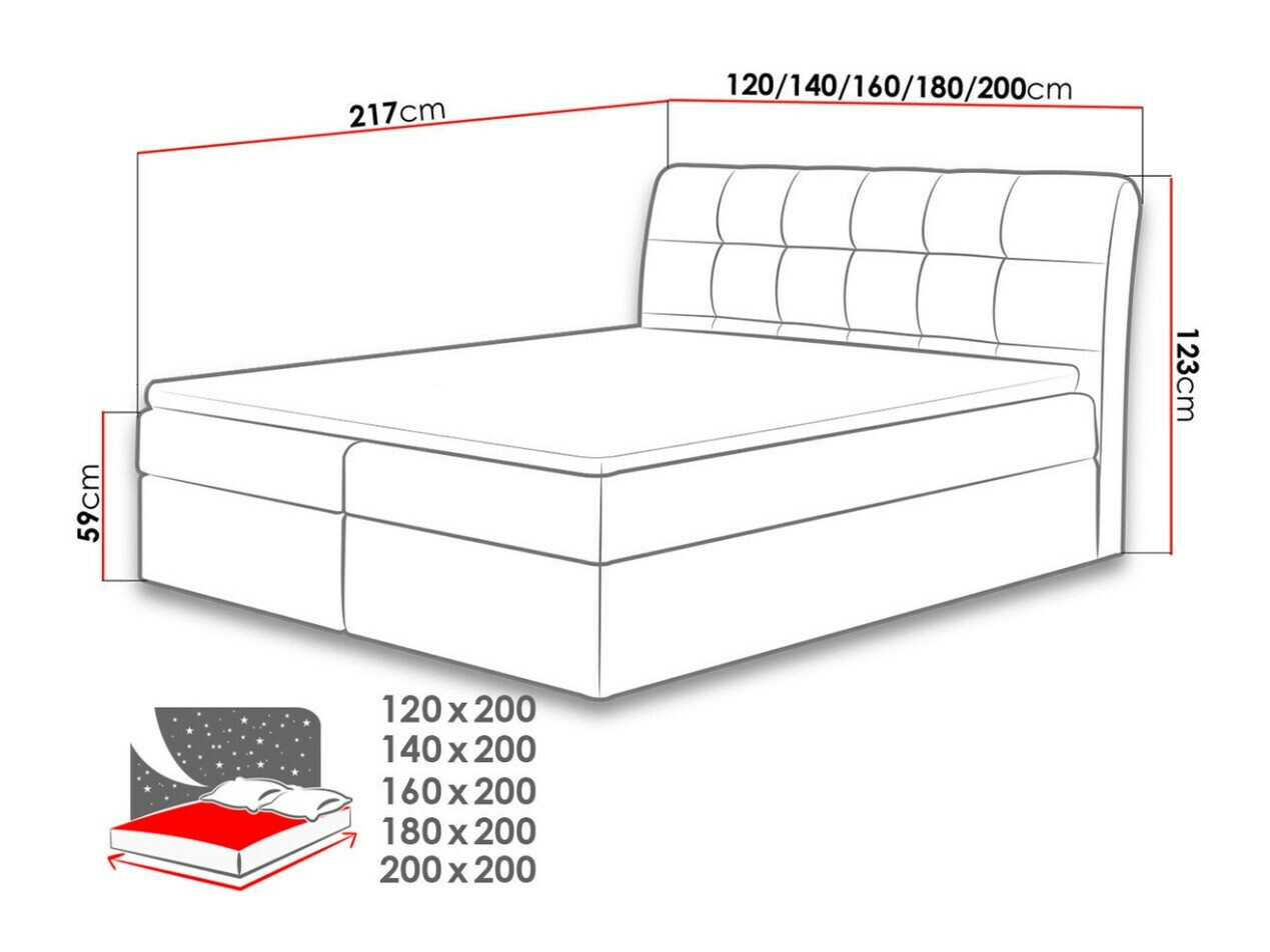 Pat boxspring Campania (Soft 033)