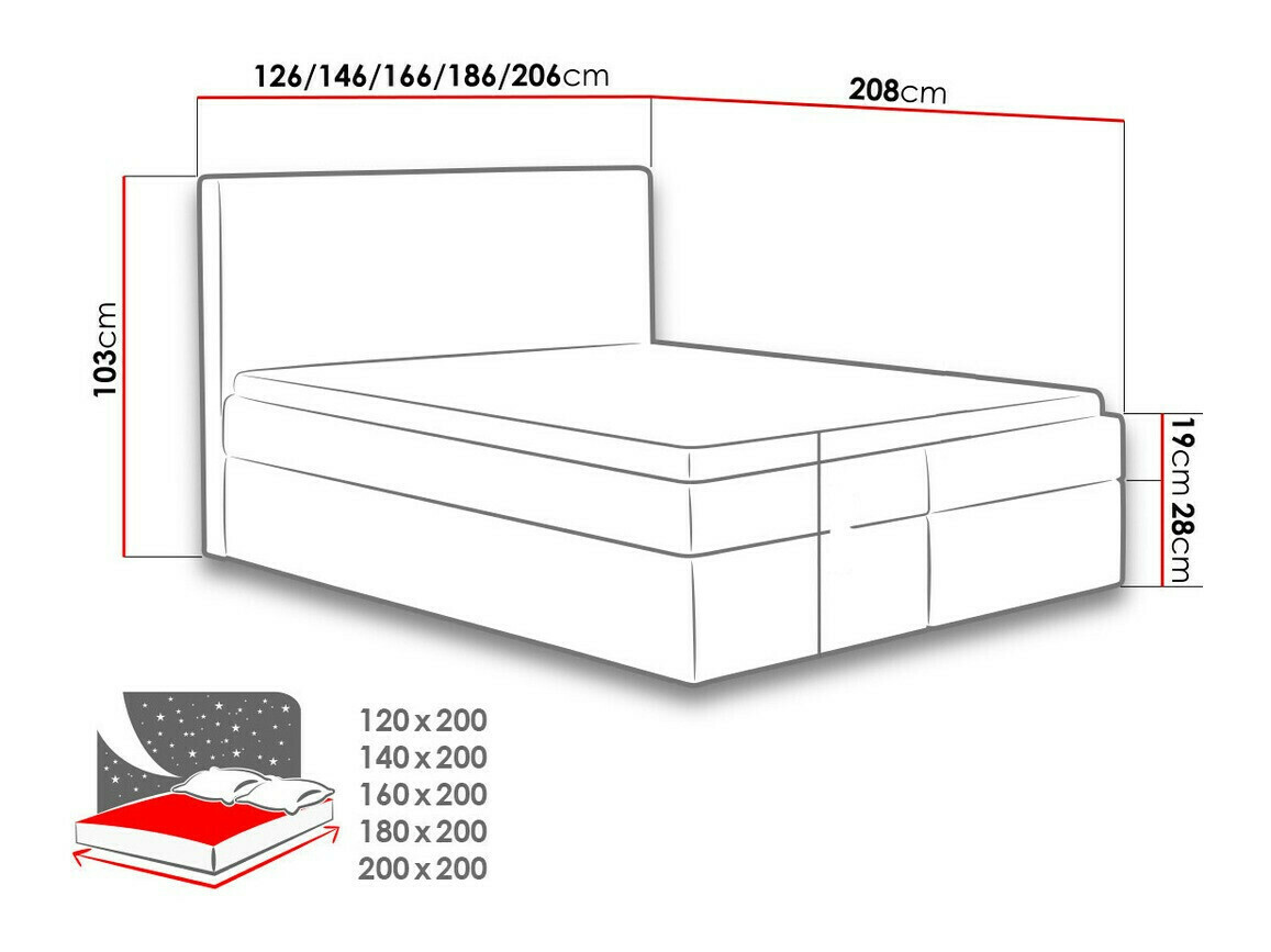 Pat boxspring Nix (Velluto 16)