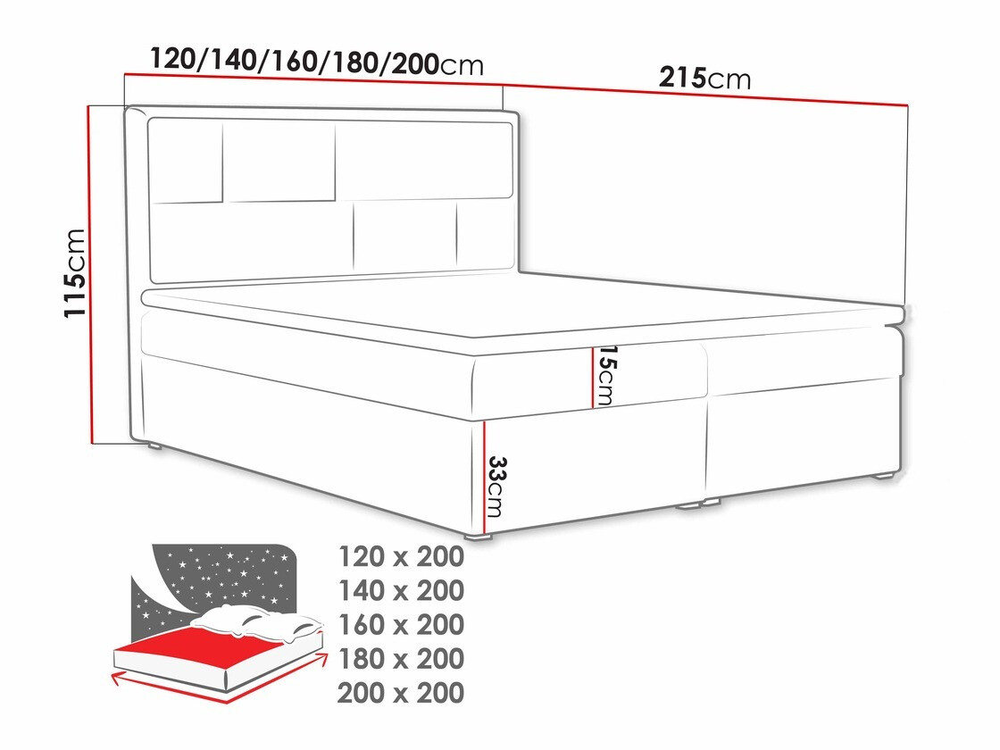 Pat boxspring Pomona 115 (Victoria 14 868)