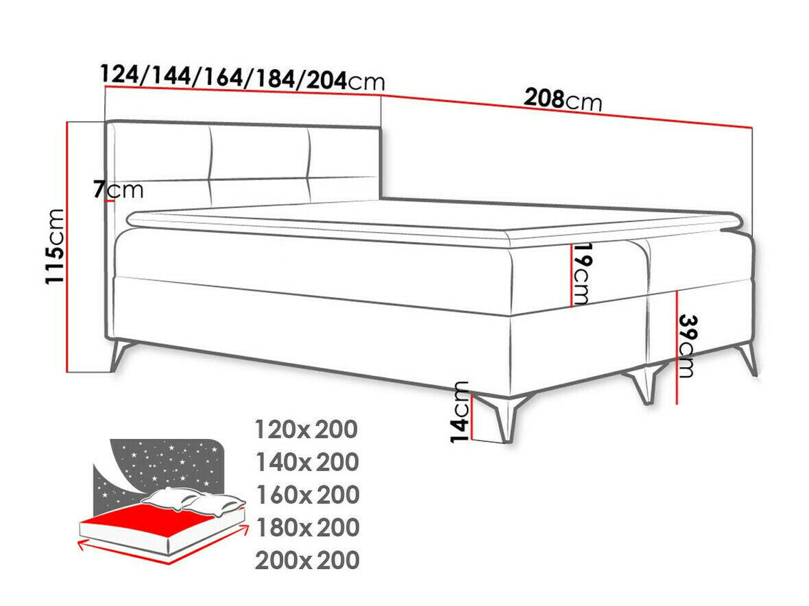 Pat boxspring Harena (Soft 029)