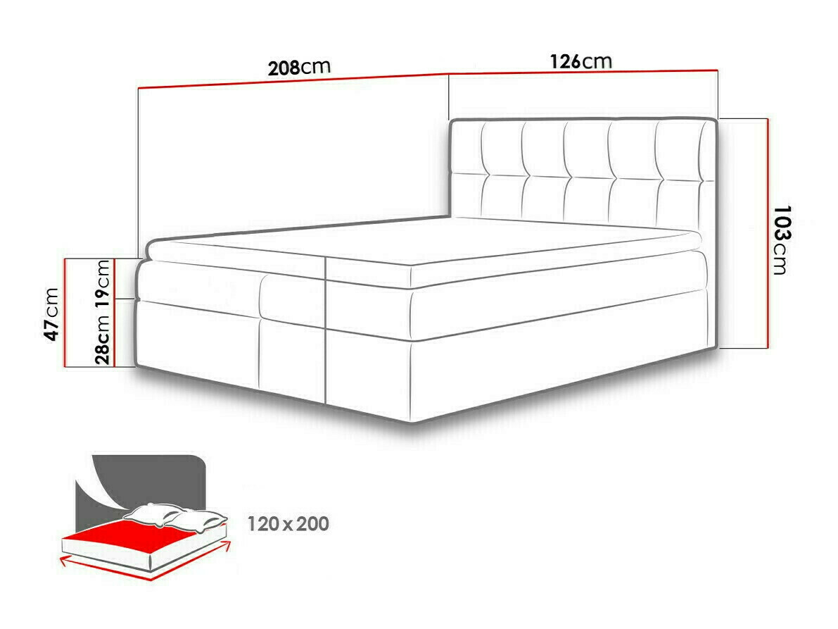 Pat boxspring Aedes (Rico 11)