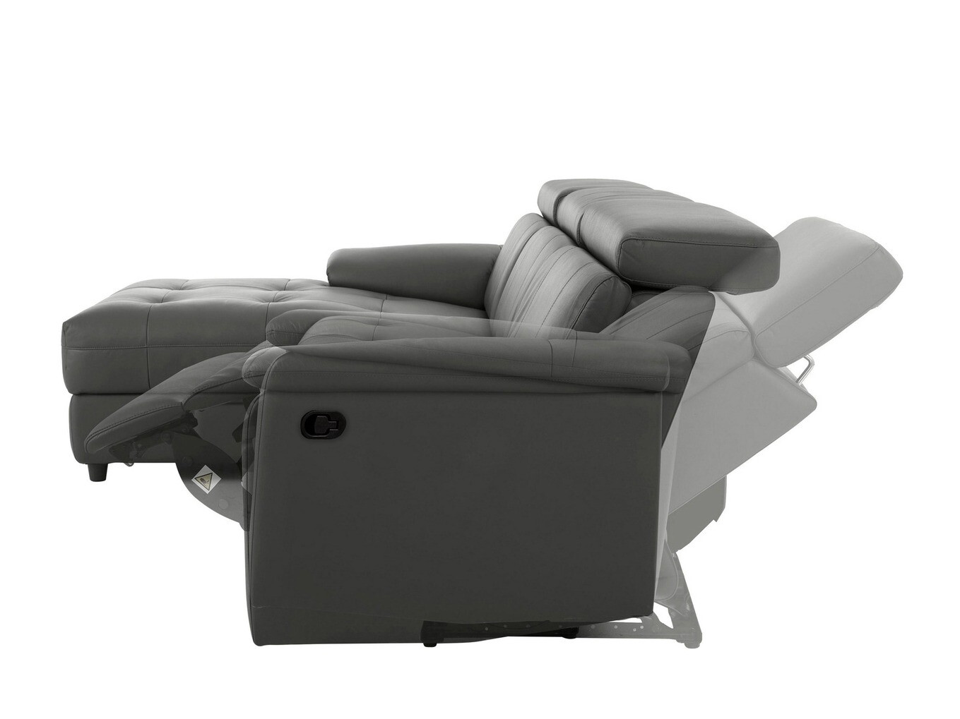 Colțar cu recliner Denton 1503 (Gri)