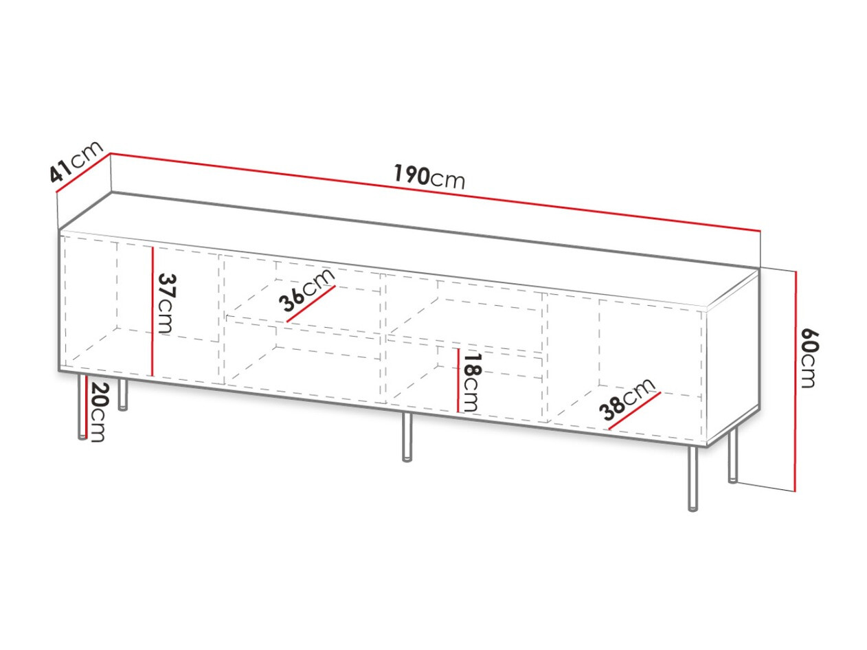 Comodă TV Lorelbo 103 (Negru + Auriu)