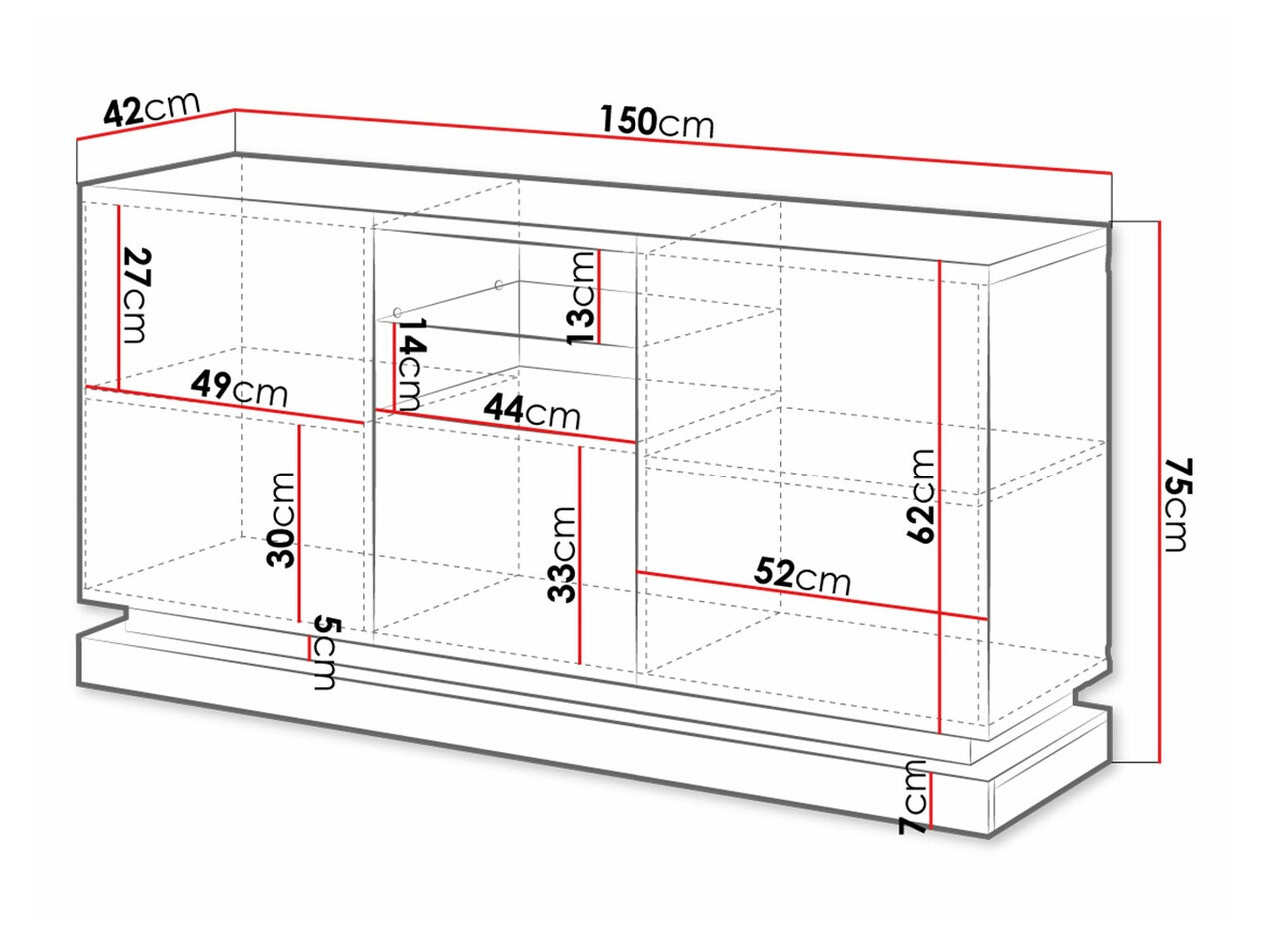 Bufet Linar (Negru + Negru lucios)
