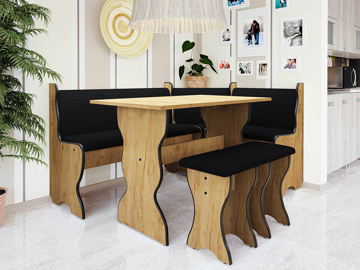 Colț de bucătărie Reading 100 (Stejar Craft auriu + Hugo 100)